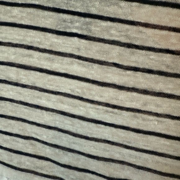 Joie White Navy Stripe Linen Cotton Top w/ Eyelet Lace Hem Size Small EUC - Picture 5 of 7